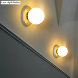 Opal Glass Modern Flushmount Ceiling Lamp With Multi-Color Canopy