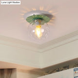 Opal Glass Modern Flushmount Ceiling Lamp With Multi-Color Canopy