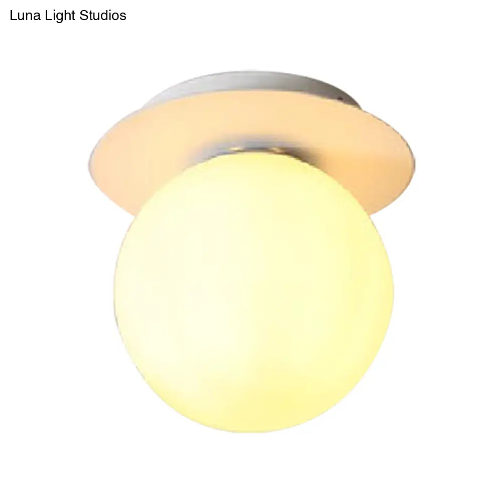 Opal Glass Modern Flushmount Ceiling Lamp With Multi-Color Canopy