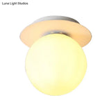 Opal Glass Modern Flushmount Ceiling Lamp With Multi-Color Canopy
