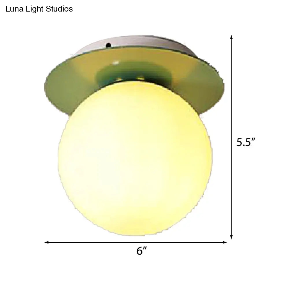 Opal Glass Modern Flushmount Ceiling Lamp With Multi-Color Canopy