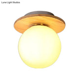Opal Glass Modern Flushmount Ceiling Lamp With Multi-Color Canopy