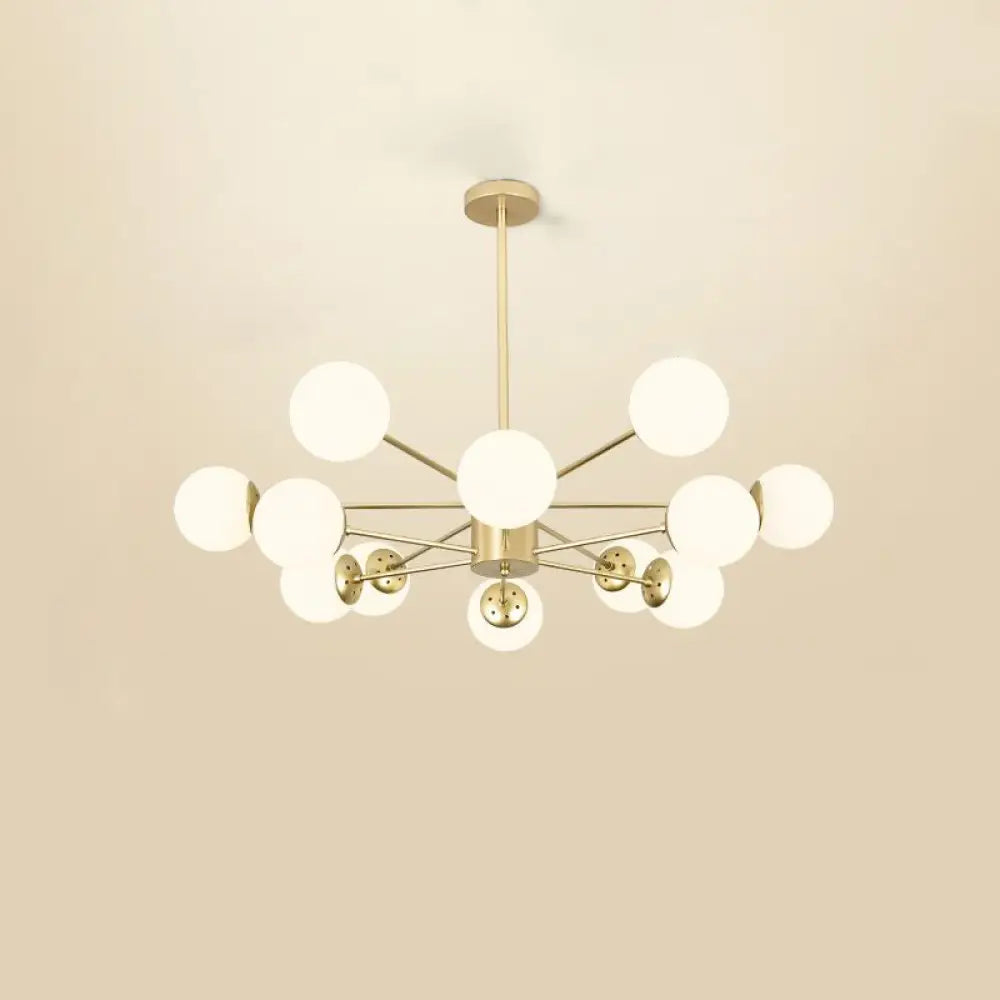 Opal Glass Radial Chandelier - Postmodern Pendant Light For Living Room 12 / Gold