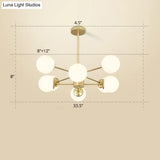 Opal Glass Radial Chandelier - Postmodern Pendant Light For Living Room