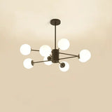 Opal Glass Radial Chandelier - Postmodern Pendant Light For Living Room 8 / Black