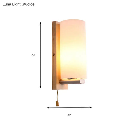 Opal Glass Sconce Wall Lamp With White Finish For Bedroom And Cafe Lighting