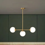 Opaline Glass Ball Pendant Light For Minimalist Dining Room Island 3 / Gold