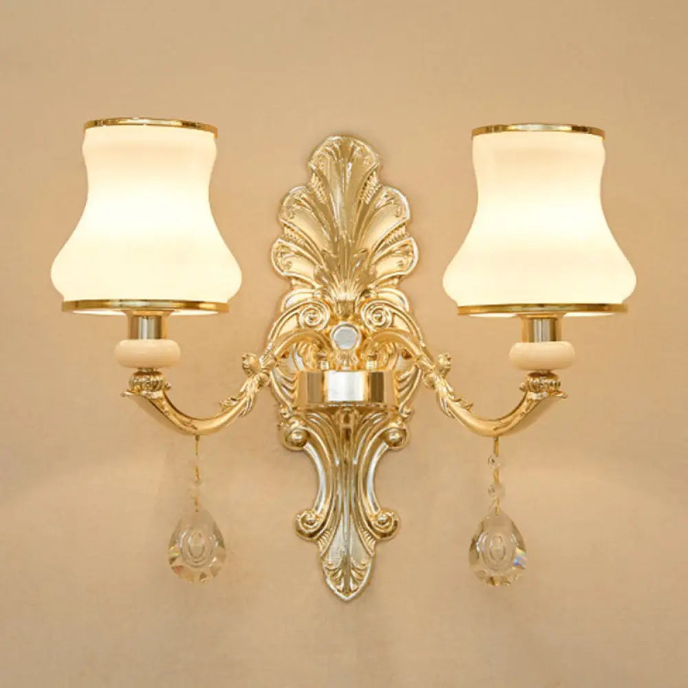 Opaline Glass Curved Chandelier - Elegant Ceiling Suspension Lamp For Living Room 2 / White