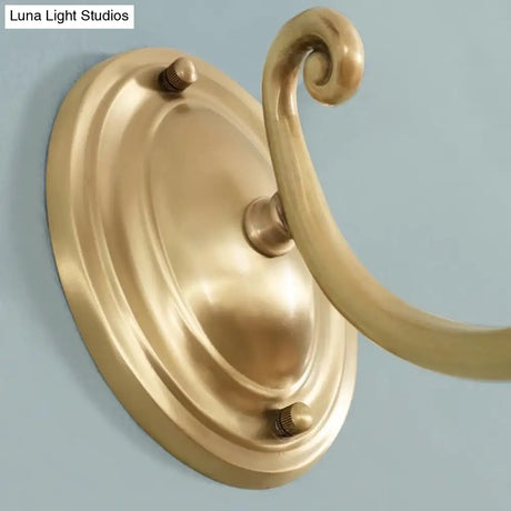 Opaline Glass Petal Wall Lamp: Vintage 1/2-Light Sconce In Brass For Living Room