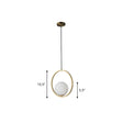 Opaque Glass Ball Ceiling Suspension Brass Drop Pendant With Metal Ring / 10.5’’ Lighting