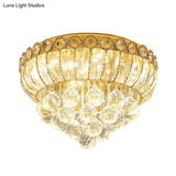 Opulent Crystal Gold Gourd Led Flush Ceiling Light