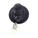 Orangutan Wall Mounted Lamp: Decorative Resin Sconce With 3 Lights For Porch In Black/White Black