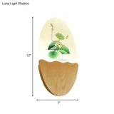 Oriental Led Acrylic Wall Lamp With Blossoms/Lotus Leaf Design - Corridor Mural Light