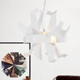 Origami Bird Pendant Lamp - White And Red Art Decor Light Fixture