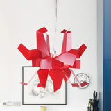Origami Bird Pendant Lamp - White And Red Art Decor Light Fixture