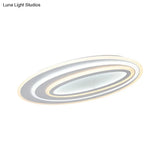 Oval Acrylic Led Flushmount Light - 19.5’/23.5’/31.5’ Wide Bedroom Ceiling Lamp In Warm/White