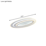 Oval Acrylic Led Flushmount Light - 19.5’/23.5’/31.5’ Wide Bedroom Ceiling Lamp In Warm/White