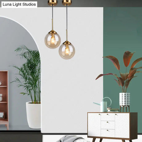 Oval Glass Minimalist Pendant Light - 6 Diameter Suspension Lamp For Coffee Shops With 47 Hanging