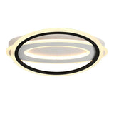 Oval Led Ceiling Flush Mount - 16.5/19.5/23.5 Wide Black & White Acrylic Bedroom Light In