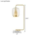 Oval Metal Nightstand Lamp: Luxurious Brass Table Light With Prismatic Glass Shade