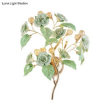 Pastoral Ceramic 3-Light Flower Wall Sconce For Bedroom - White/Red/Green