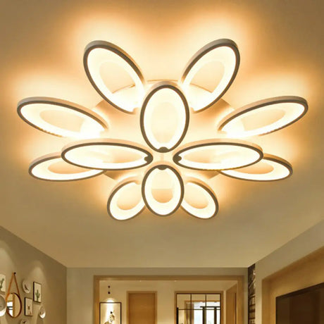 Peacock Ceiling Mounted Led Light: Minimalist Acrylic Semi Flush Mount For Living Room In White 12
