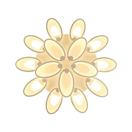 Peacock Ceiling Mounted Led Light: Minimalist Acrylic Semi Flush Mount For Living Room In White