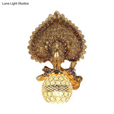 Peacock Inspired Classic Wall Sconce With Clear K9 Crystal Yellow/Gold Finish