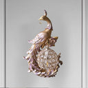 Peacock Sconce Light: Retro Wall Mounted With Globe Shade Left/Right Facing White/Blue/Purple Resin