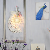 Peacock Wall Sconce - Loft Style Metal 8/10 With Dome Crystal Shade In White/Gold Double/Right/Left
