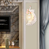 Peacock Wall Sconce - Loft Style Metal 8/10 With Dome Crystal Shade In White/Gold Double/Right/Left