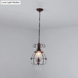 Pendulum Coffee Hanging Light - Elegant Crystal Heart Ceiling Lamp For Traditional Living Room
