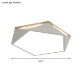 Pentagon Led Flush Mount Lamp In Acrylic White/Blue/Green - 12.5’/16.5’/20.5’ Wide