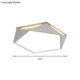 Pentagon Led Flush Mount Lamp In Acrylic White/Blue/Green - 12.5’/16.5’/20.5’ Wide