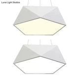 Pentagon Pendant Lighting Metal Ceiling Lamp Fixture With Led And Acrylic Diffuser