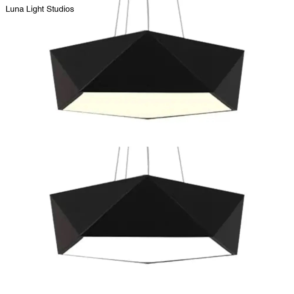 Pentagon Pendant Lighting Metal Ceiling Lamp Fixture With Led And Acrylic Diffuser