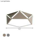 Pentagonal Flushmount Led Ceiling Lamp For Child’s Bedroom - Modern Acrylic Metal Design