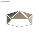 Pentagonal Flushmount Led Ceiling Lamp For Child’s Bedroom - Modern Acrylic Metal Design