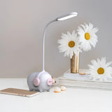 Piggydesk Led Desk Light - Flexible Gooseneck Reading Lamp White