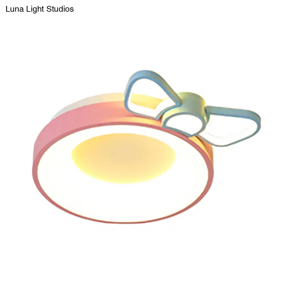 Pink Acrylic Led Cartoon Ceiling Light For Girls Bedroom