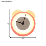Pink Bear Wall Lamp Clock For Girls Room And Living Area