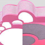 Pink Cartoon Acrylic Metal Led Ceiling Light For Girls Room