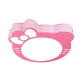 Pink Cartoon Acrylic Metal Led Ceiling Light For Girls’ Room / White