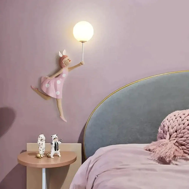 Pink Girl Wall Lamp for Princess Room Girls Room Wall Lamp