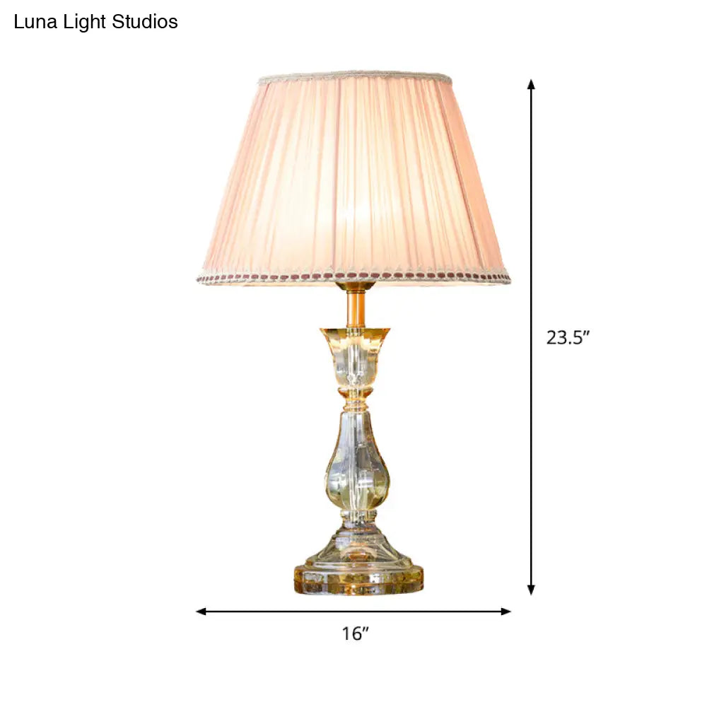 Pink Urn Night Lamp With Minimalist Design Crystal Table Lighting For Living Room