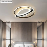 Planet Kids Bedroom Flushmount Lighting Black Led Ceiling Light / 16.5 Third Gear