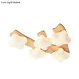 Plum Blossom Ceiling Lamp With Frosted Glass And Led Lighting