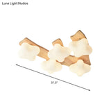 Plum Blossom Ceiling Lamp With Frosted Glass And Led Lighting