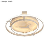 Plum Blossom Led Cartoon Ceiling Light - White Metal Acrylic Flush Mount For Cloth Shop