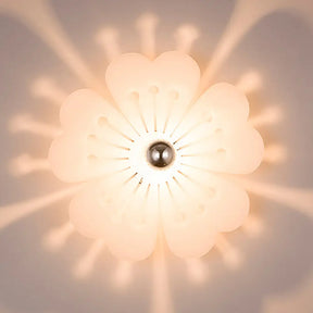 Plum Blossom Wall Light: Modern Acrylic Sconce Lamp For Girls Bedroom & Kindergarten White
